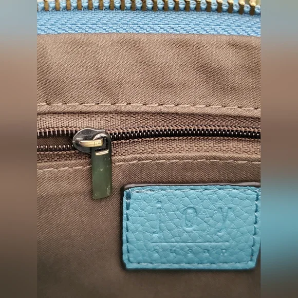 NWOT Joy Susan Mini Crossbody Wristlet Clutch - Light Blue Vegan Leather - Picture 6 of 8